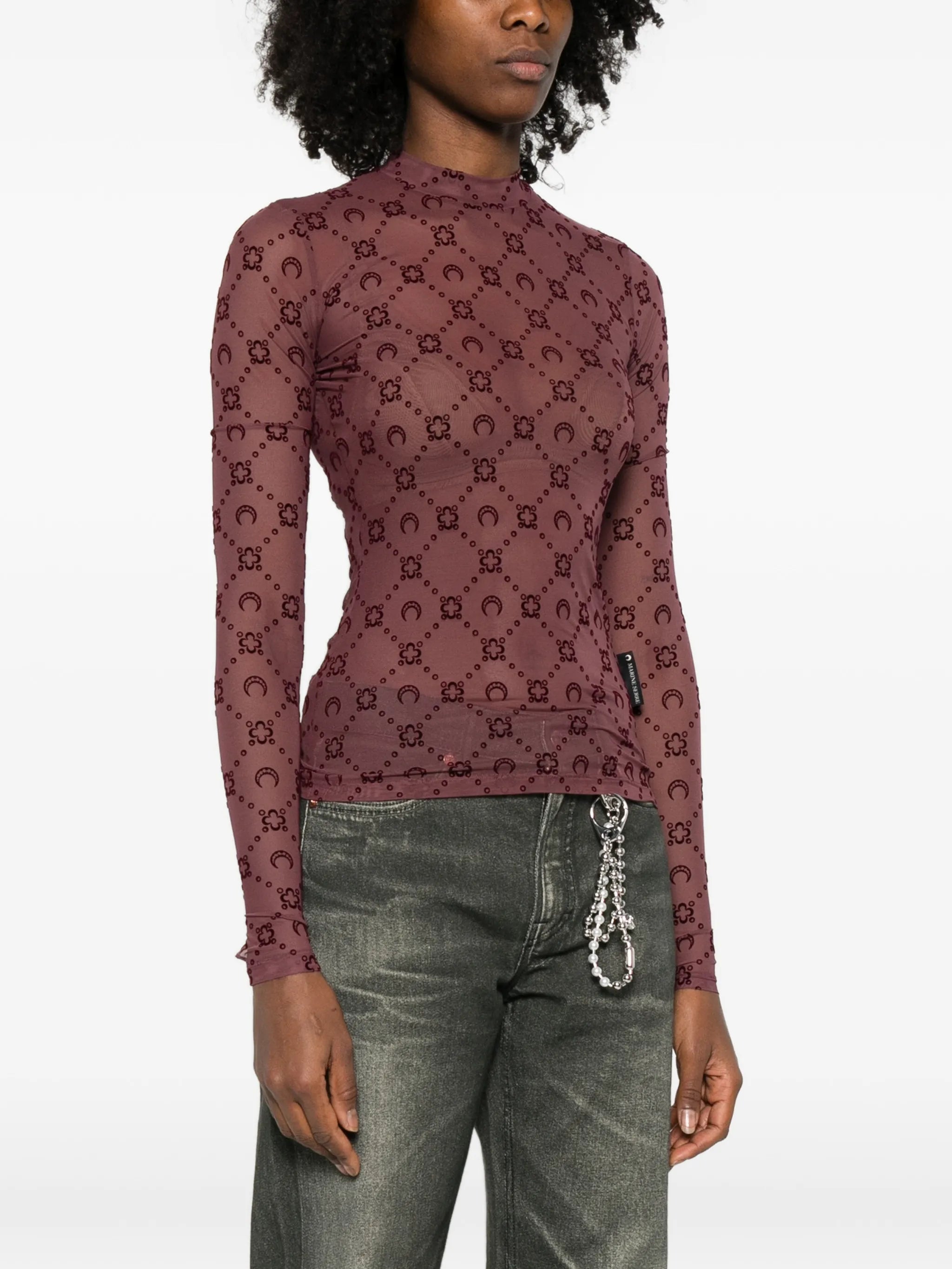 Moonogram long-sleeve top