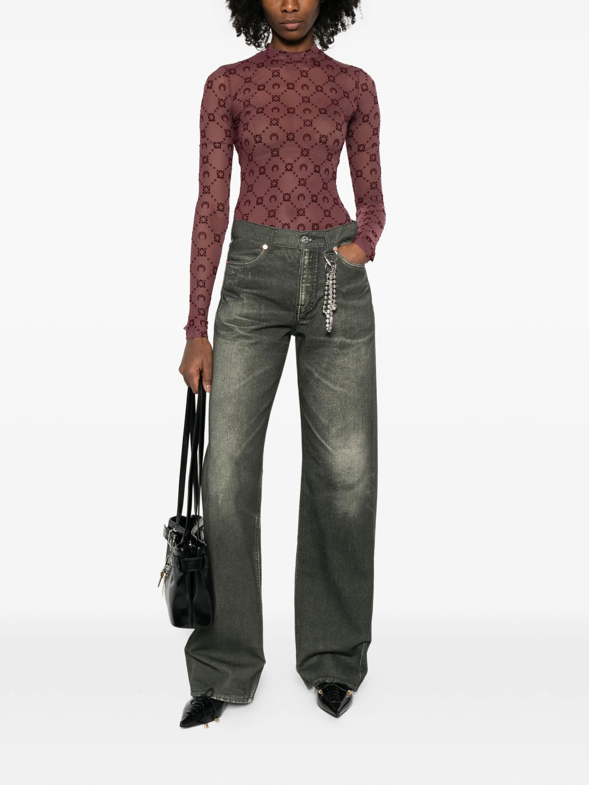 Moonogram long-sleeve top