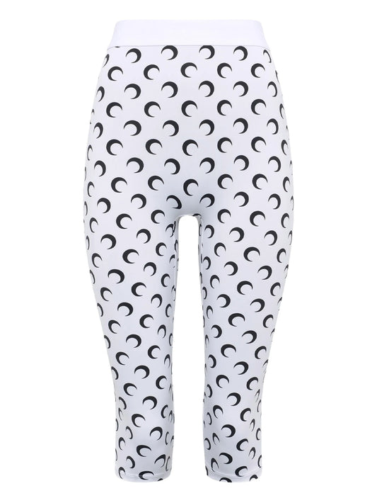 Moon-printed capri jersey trousers