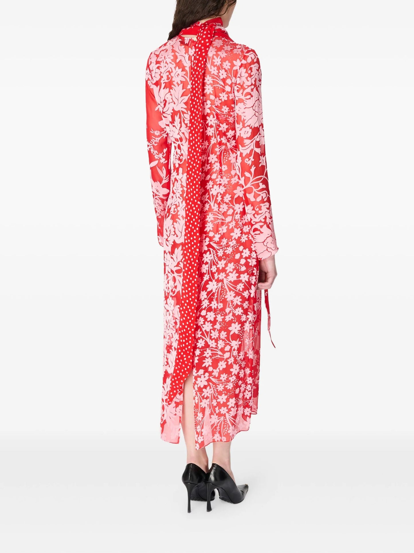 floral-polka dot print maxi dress