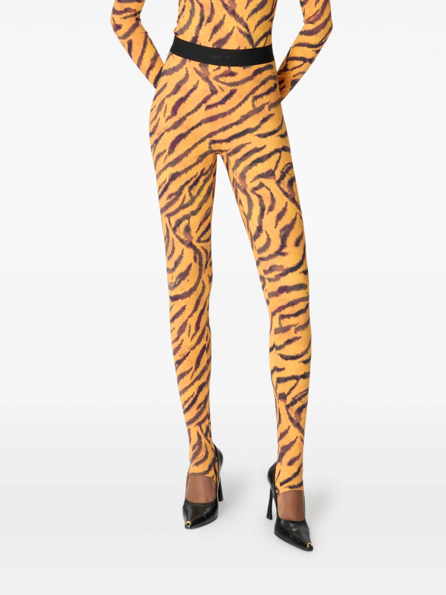 tiger-print leggings