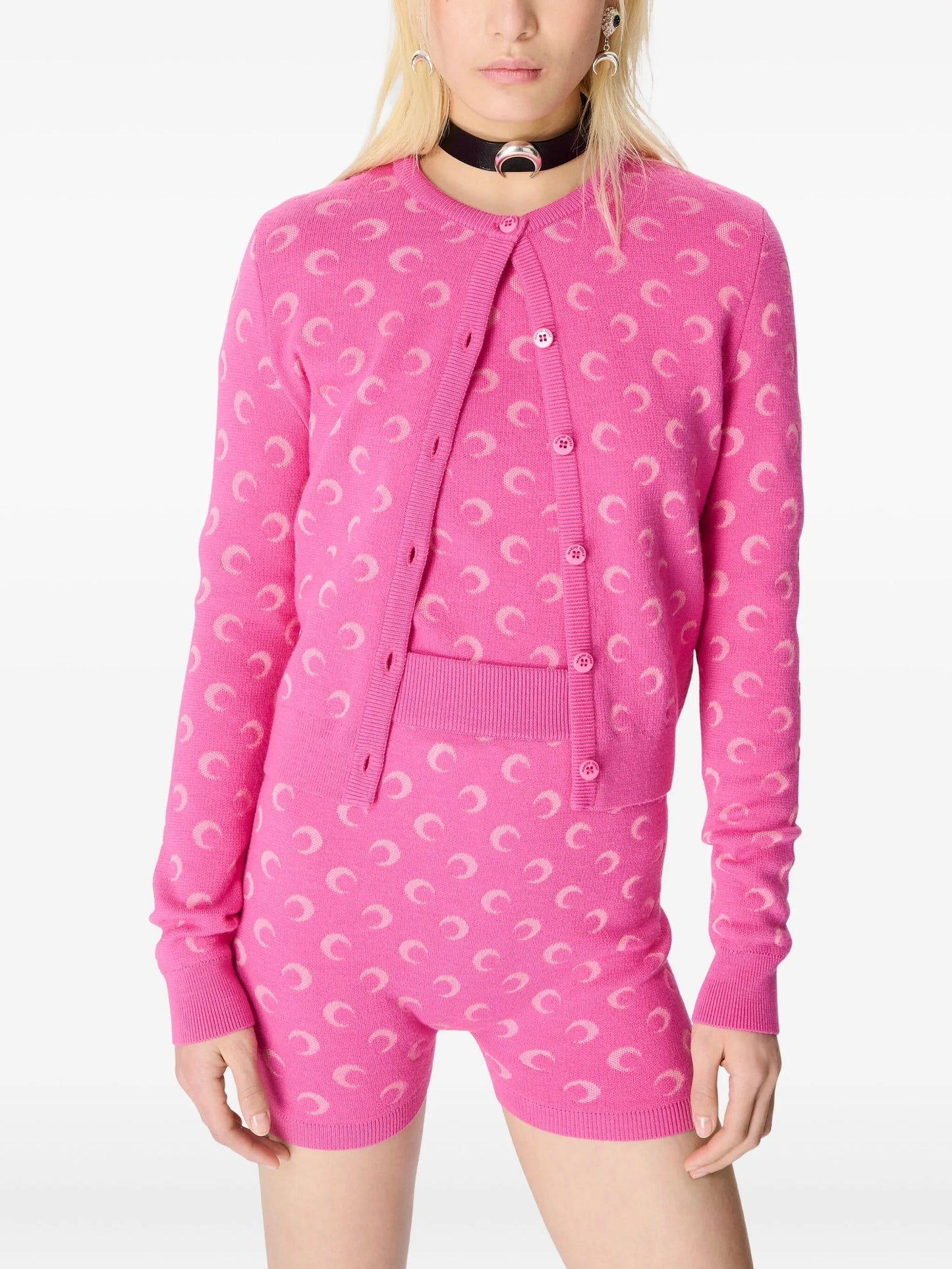 moon jacquard knit cardigan
