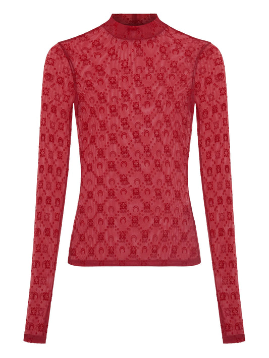 moonogram high-neck top