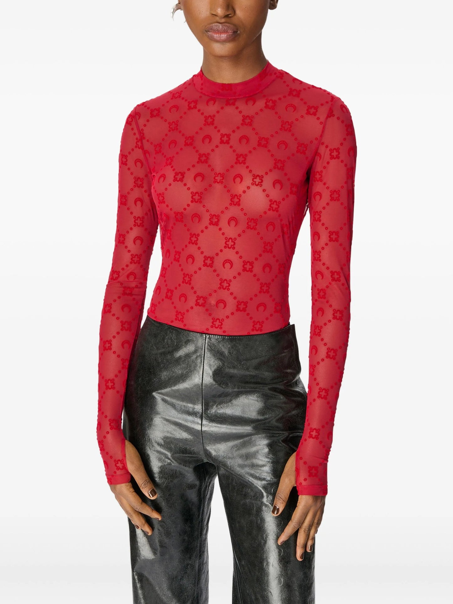 moonogram high-neck top