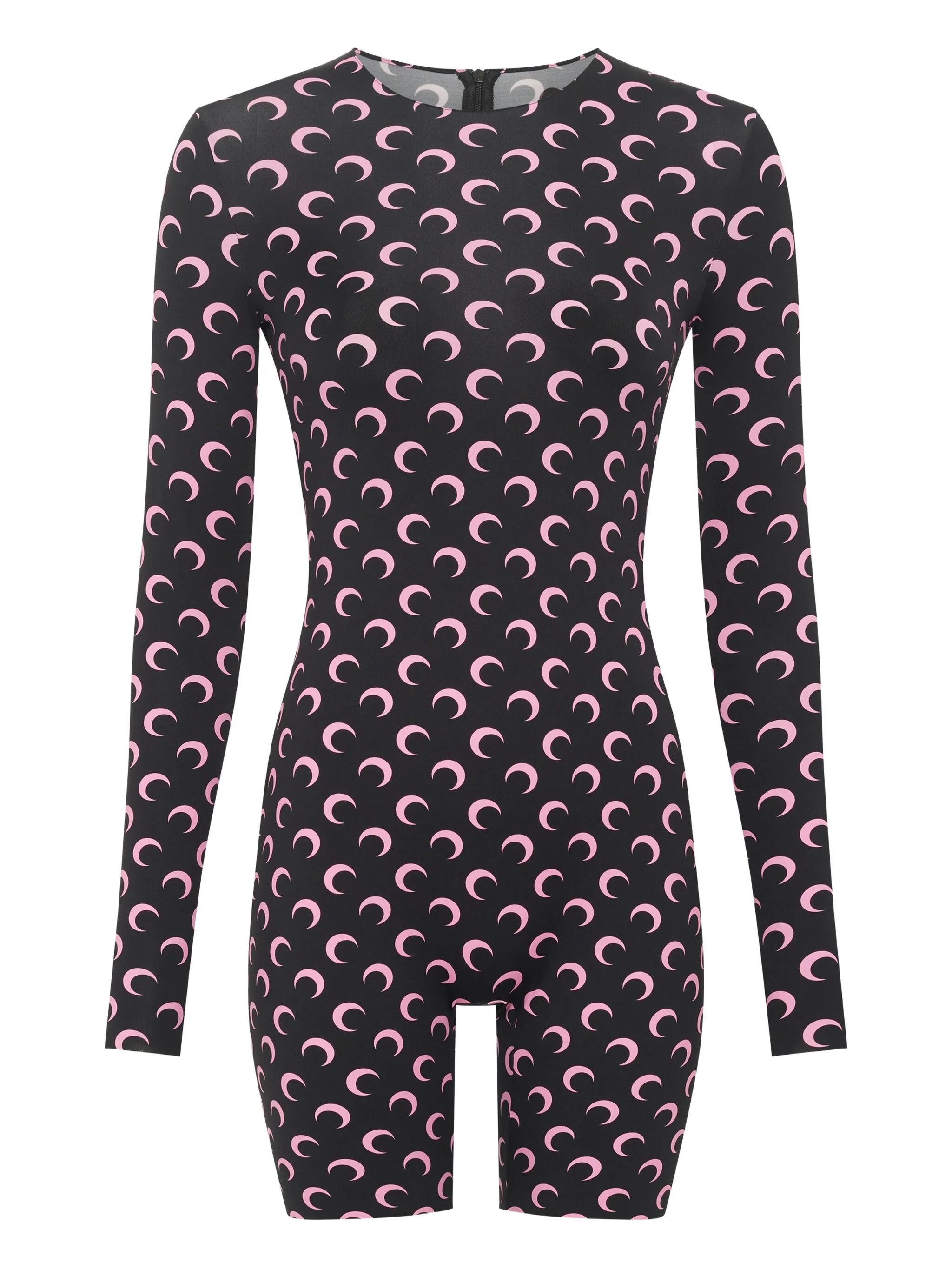 Moon-print jersey playsuit