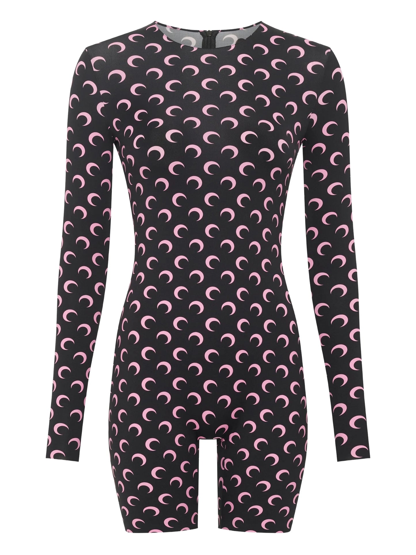 Moon-print jersey playsuit