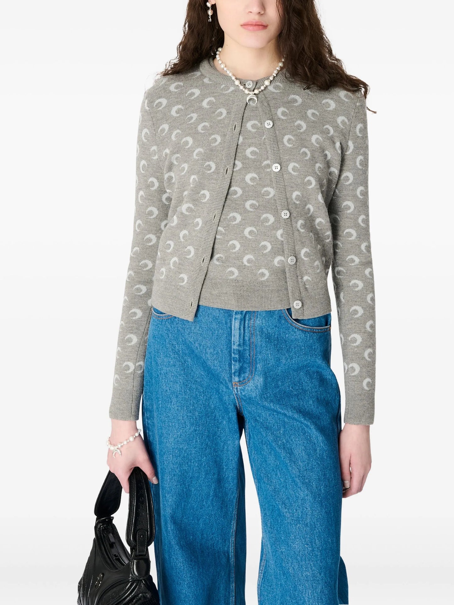 moon-jacquard cardigan