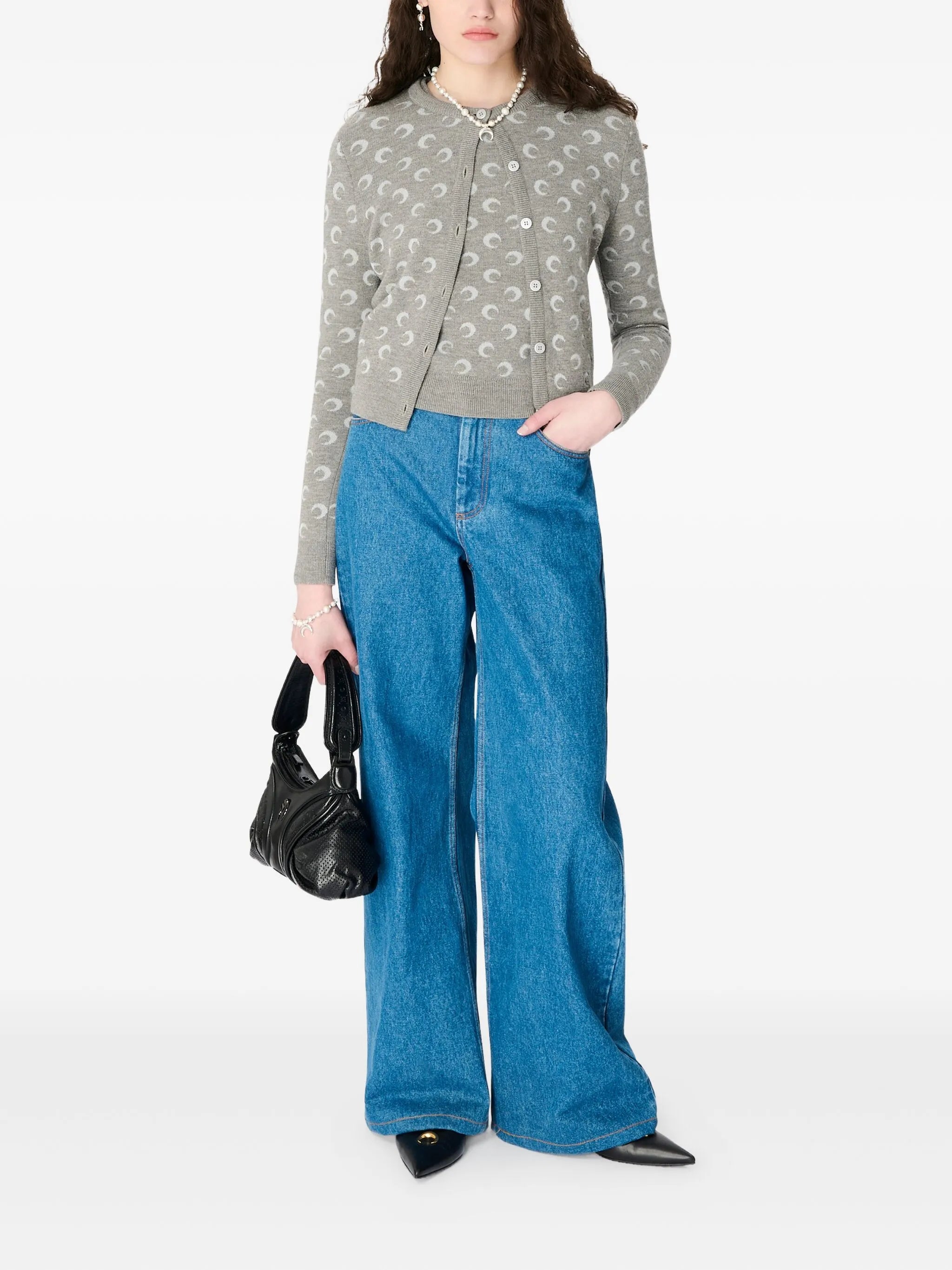 moon-jacquard cardigan