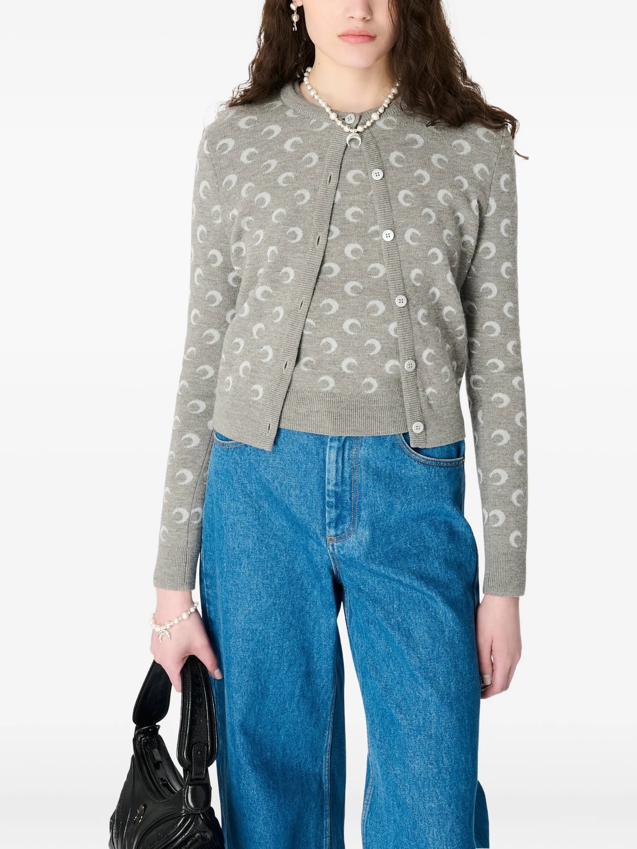 moon-jacquard cardigan