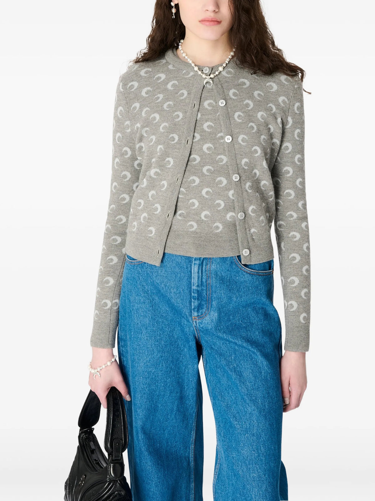 moon-jacquard cardigan