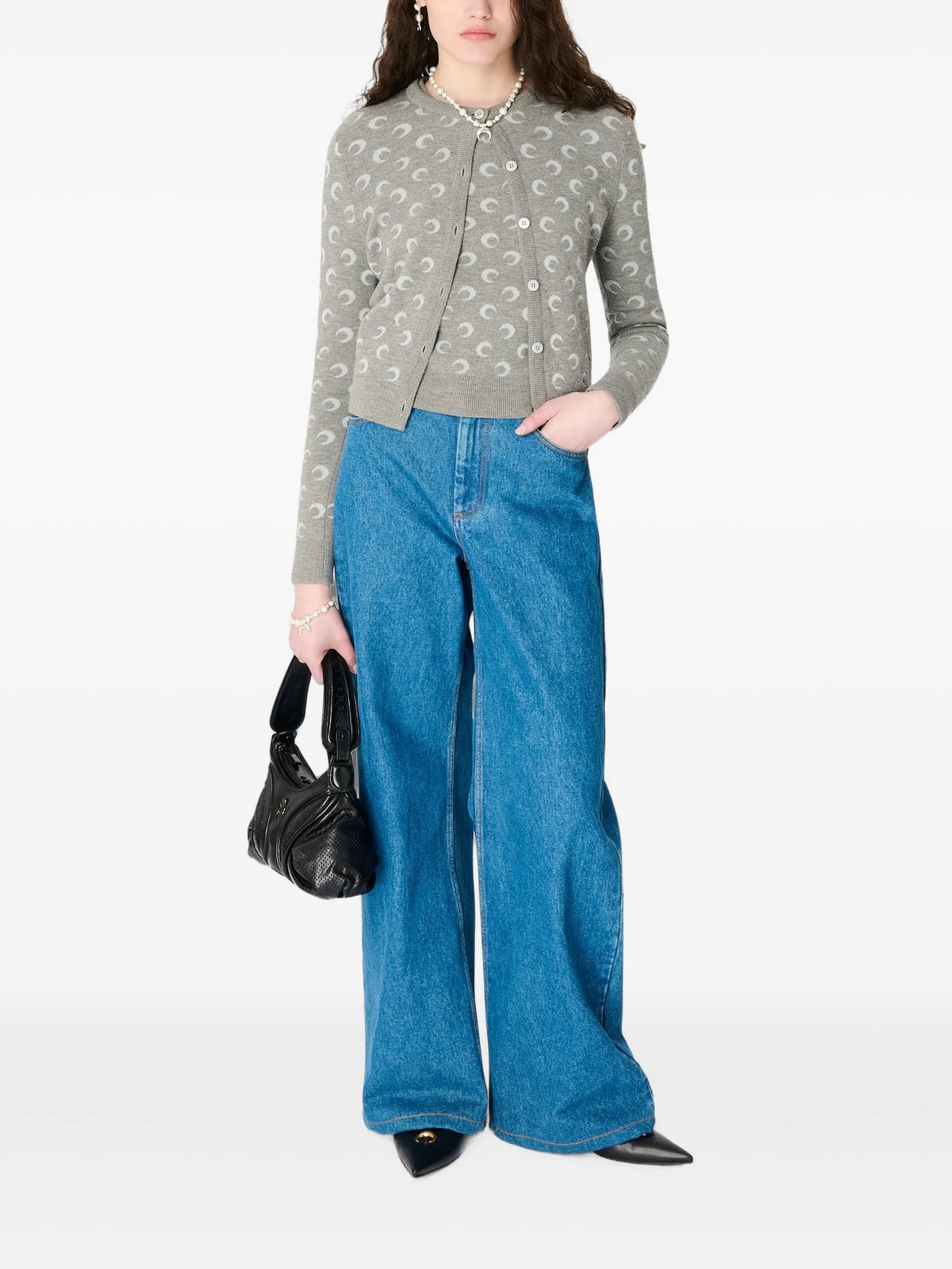 moon-jacquard cardigan