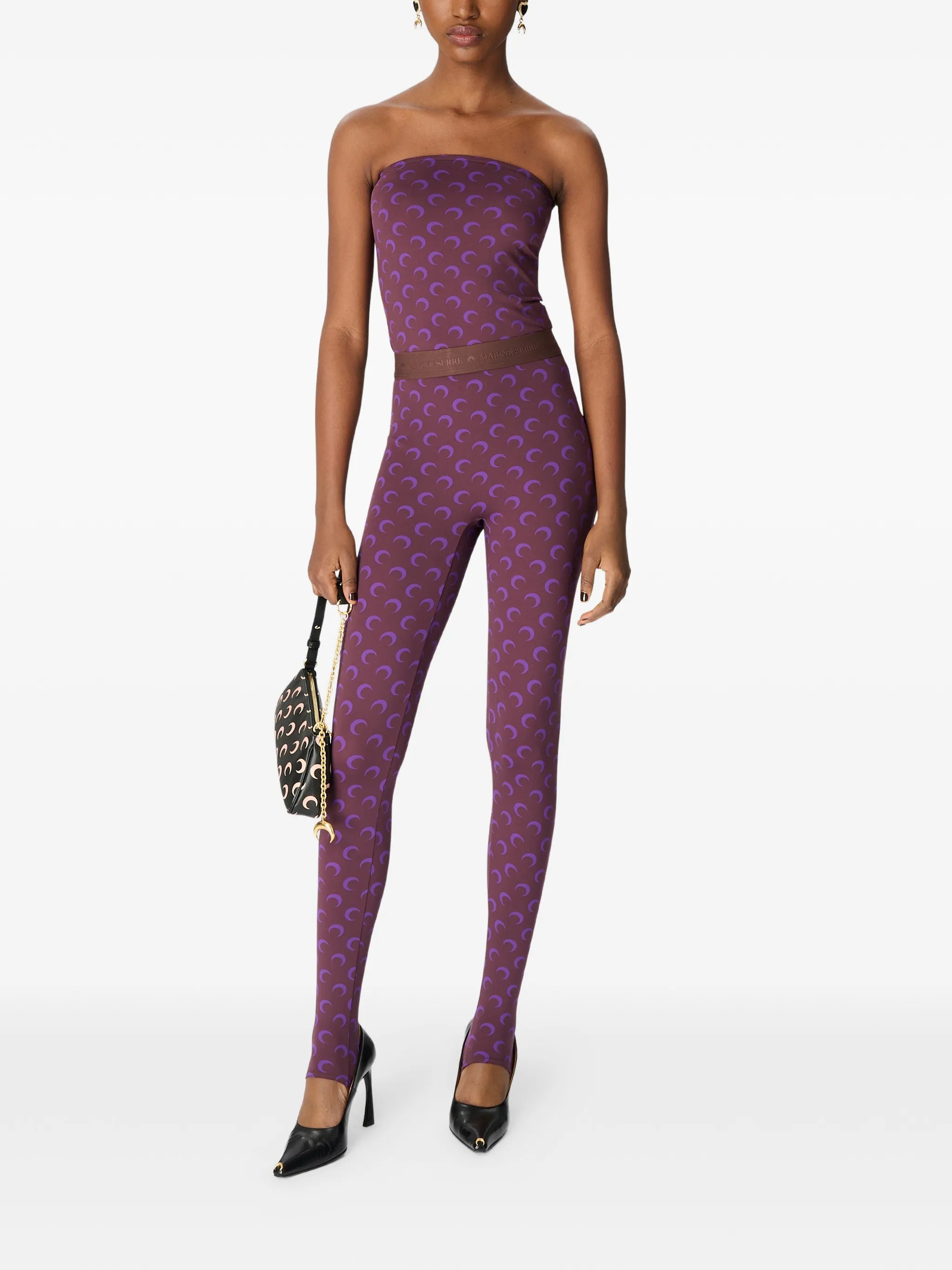 moon-print jersey leggings