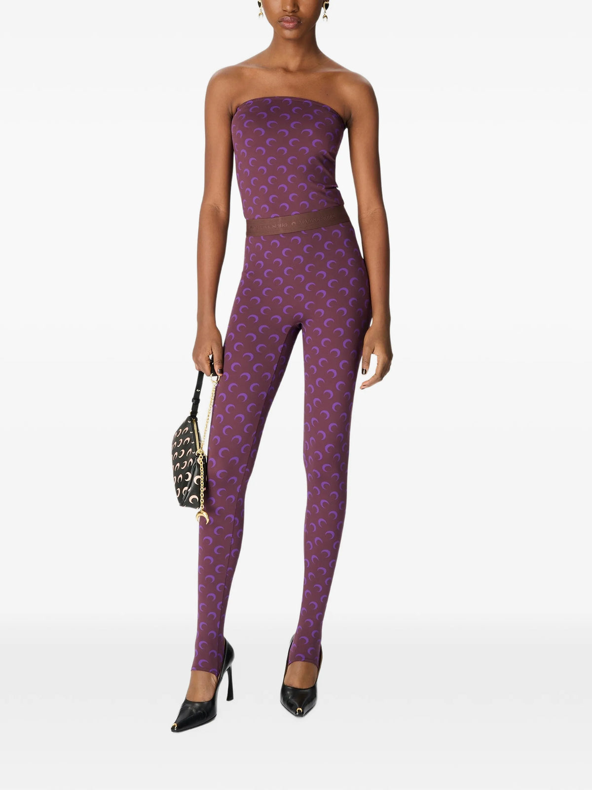 moon-print jersey leggings