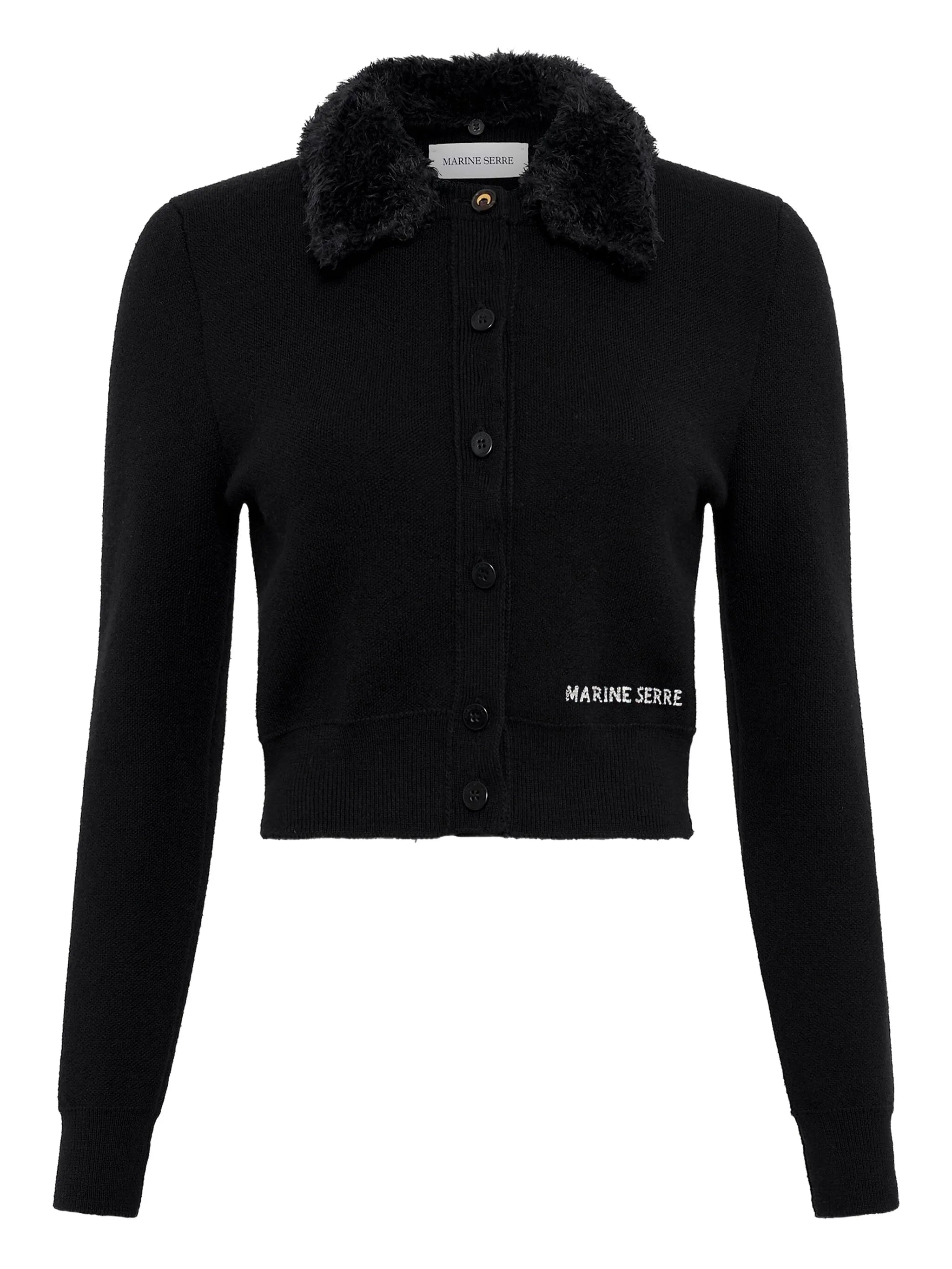 wool cropped cardigan