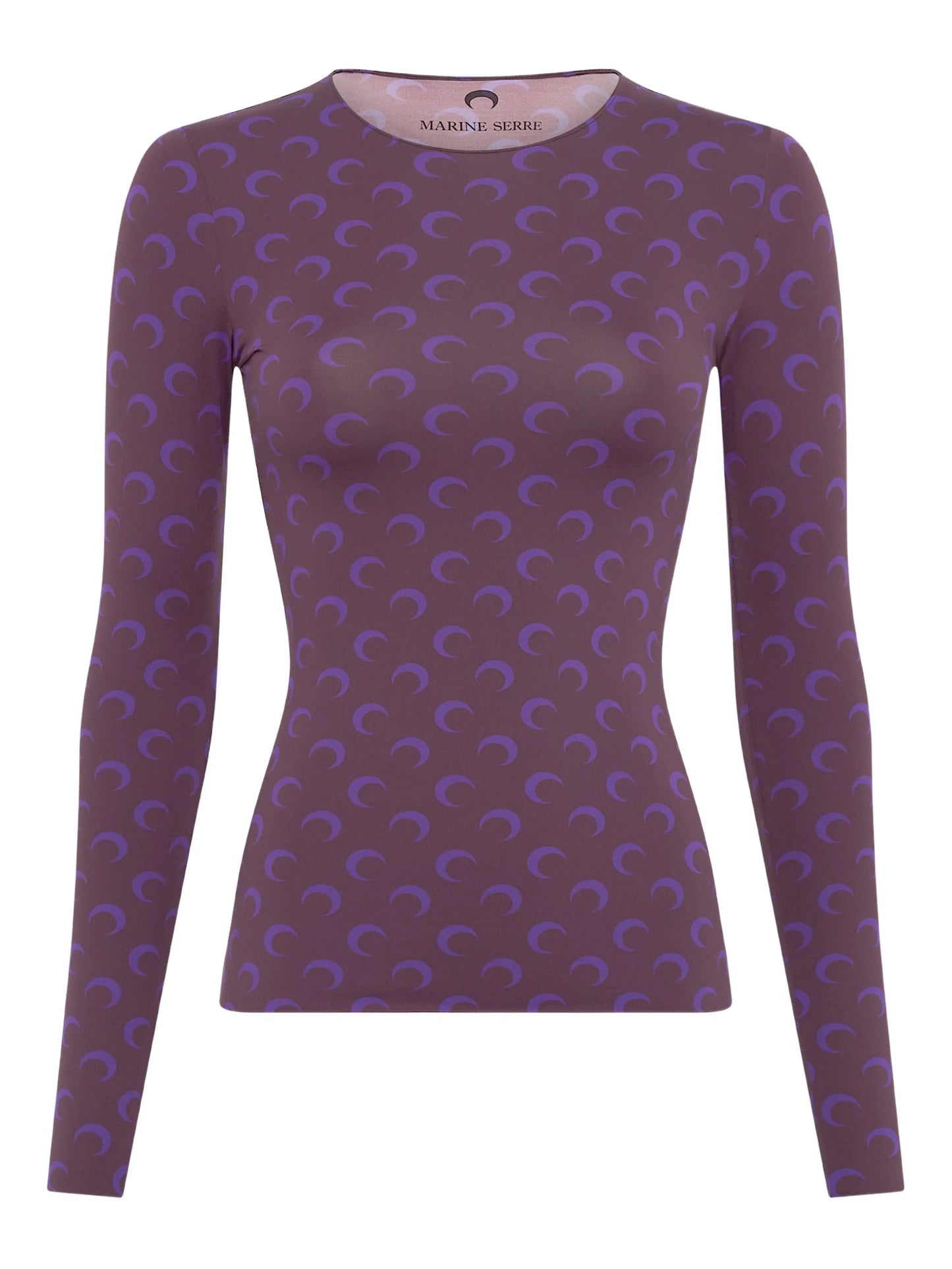 Moon-printed long-sleeved T-shirt