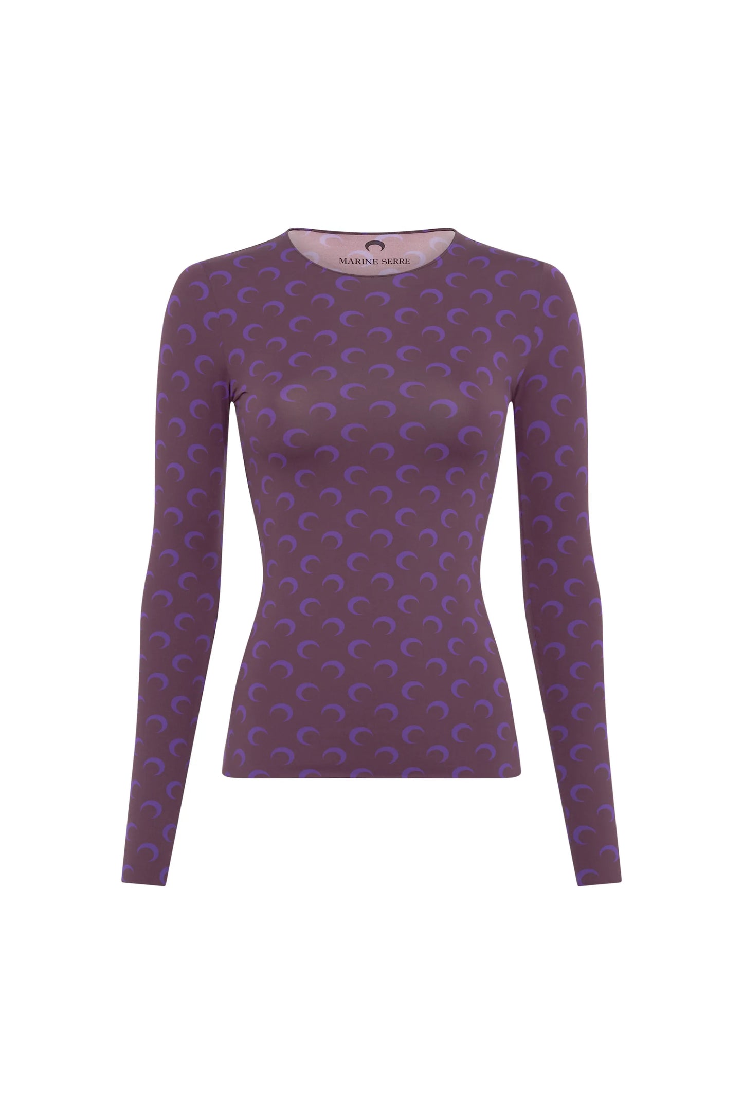 moon-printed long-sleeved T-shirt