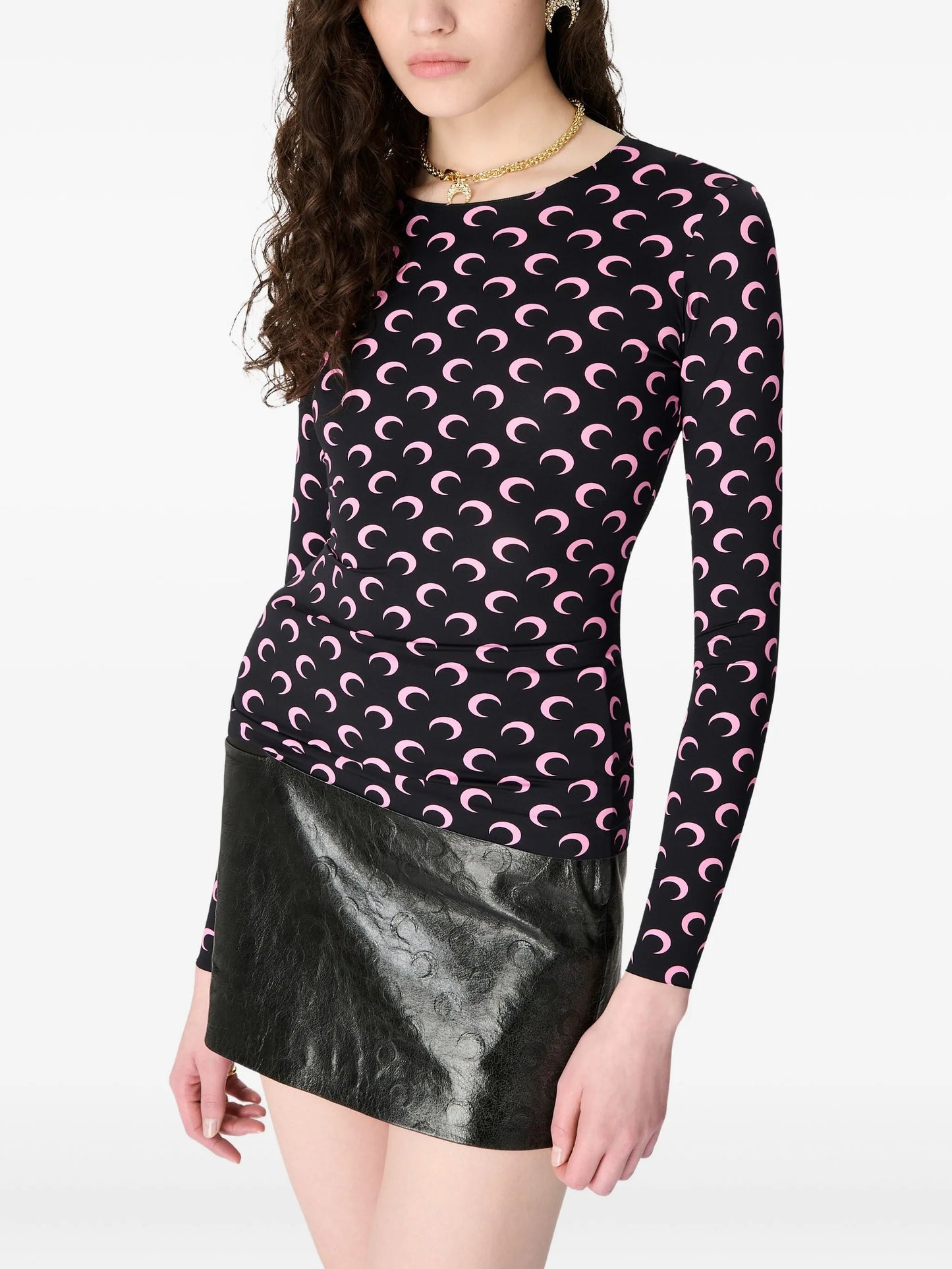 moon printed jersey top