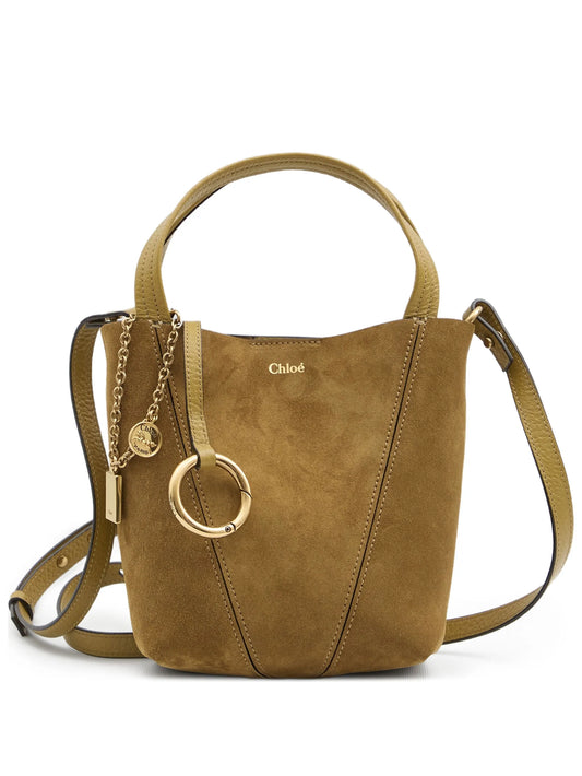 small Spin suede leather tote bag