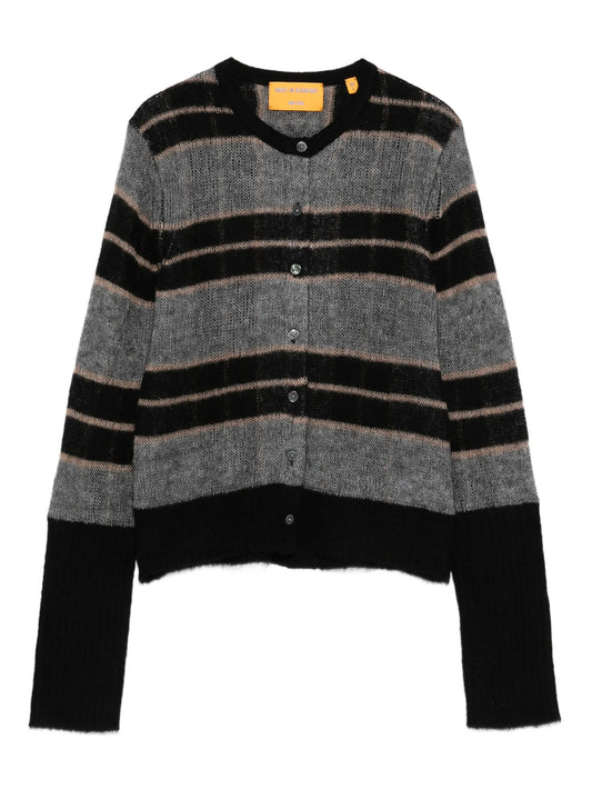 striped knit cardigan
