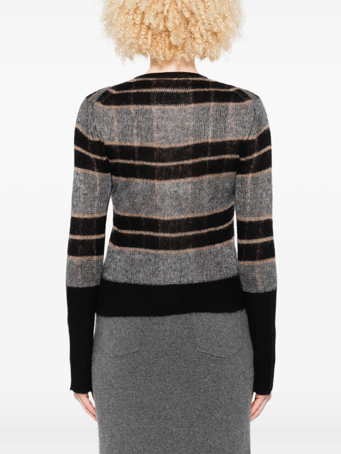 striped knit cardigan