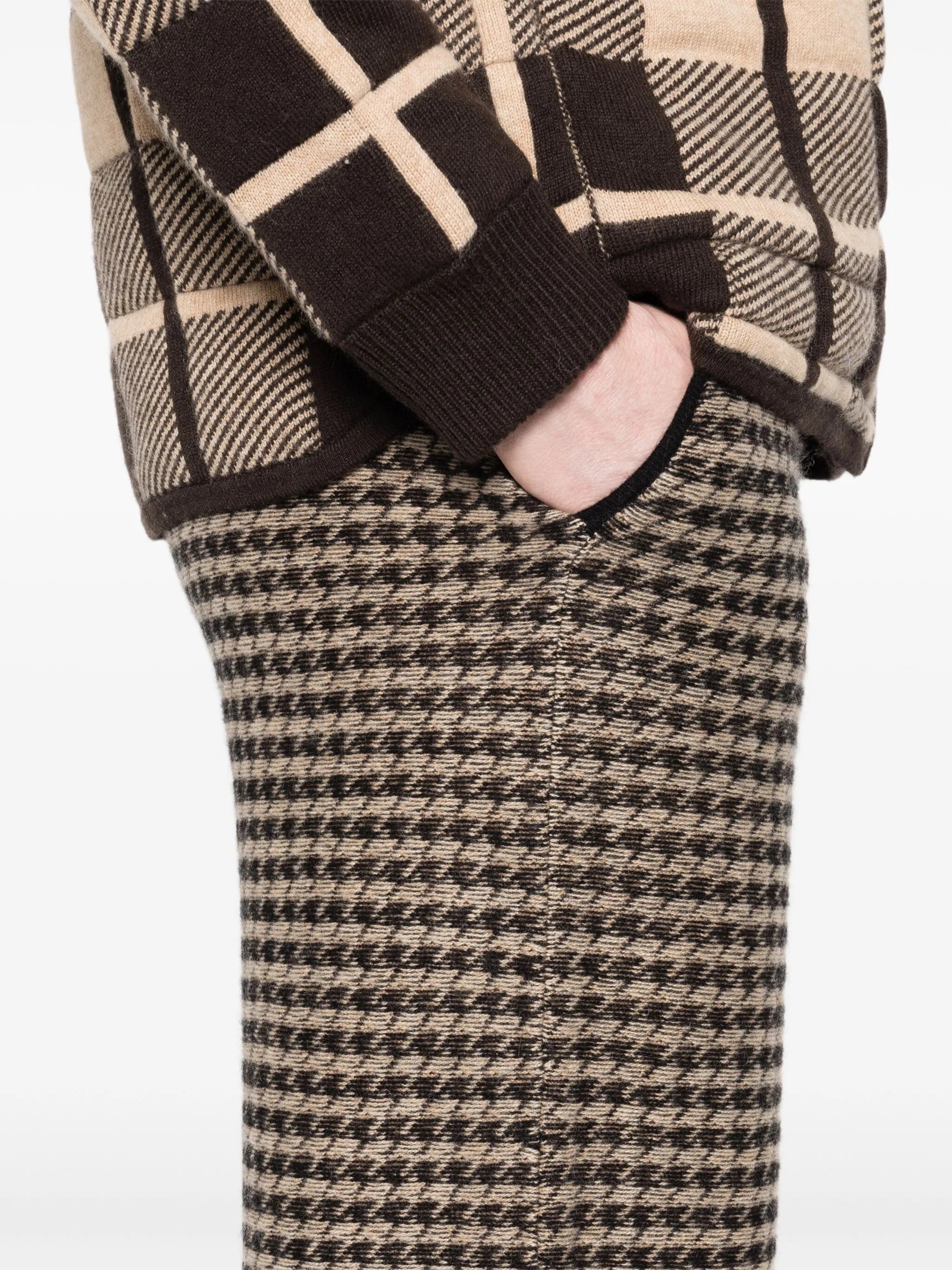 houndstooth knit trousers
