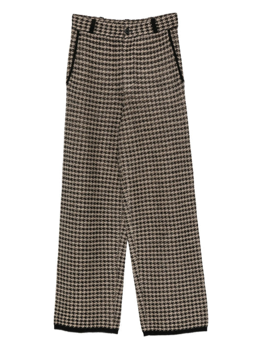 houndstooth knit trousers
