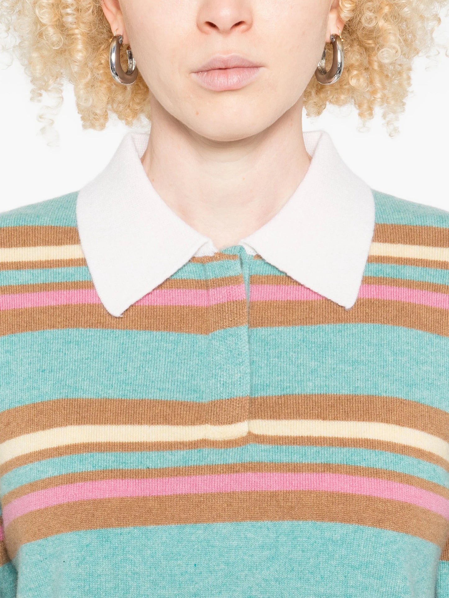 striped polo-neck sweater