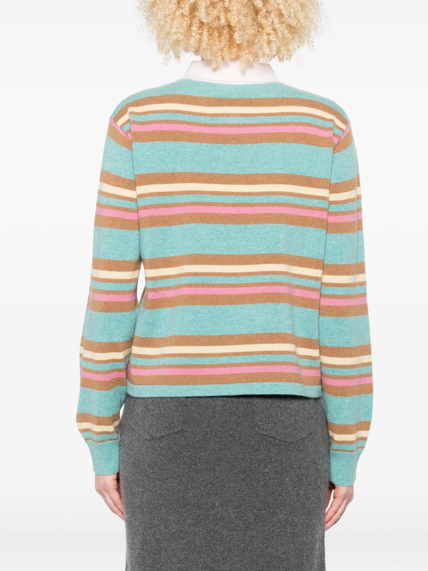 striped polo-neck sweater