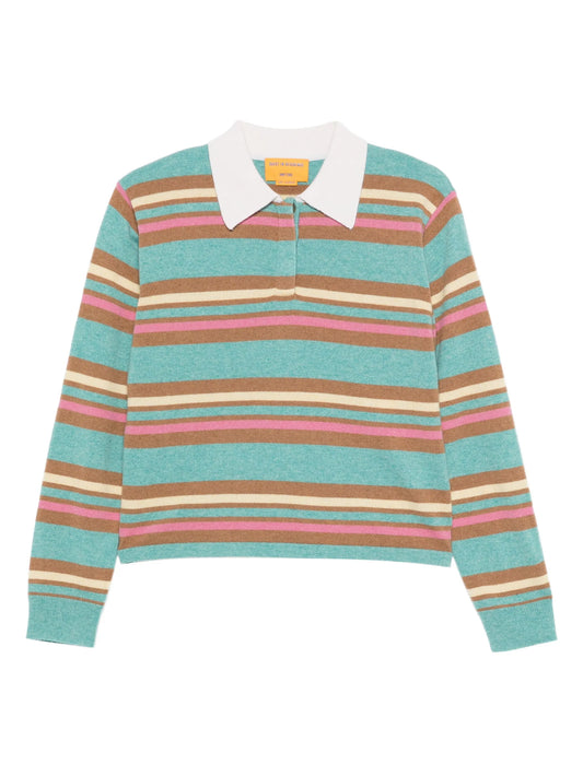 striped polo-neck sweater