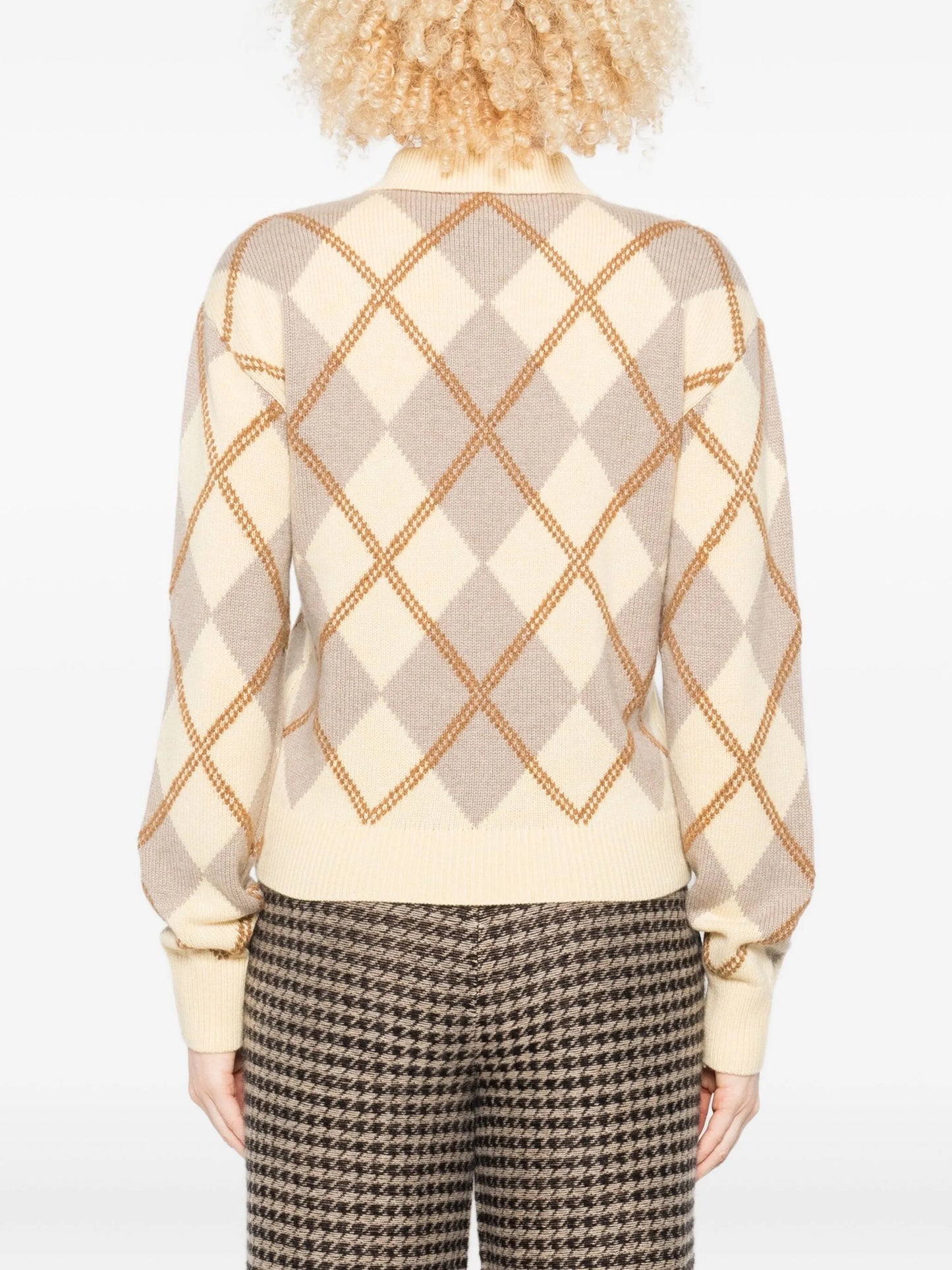 argyle polo knit