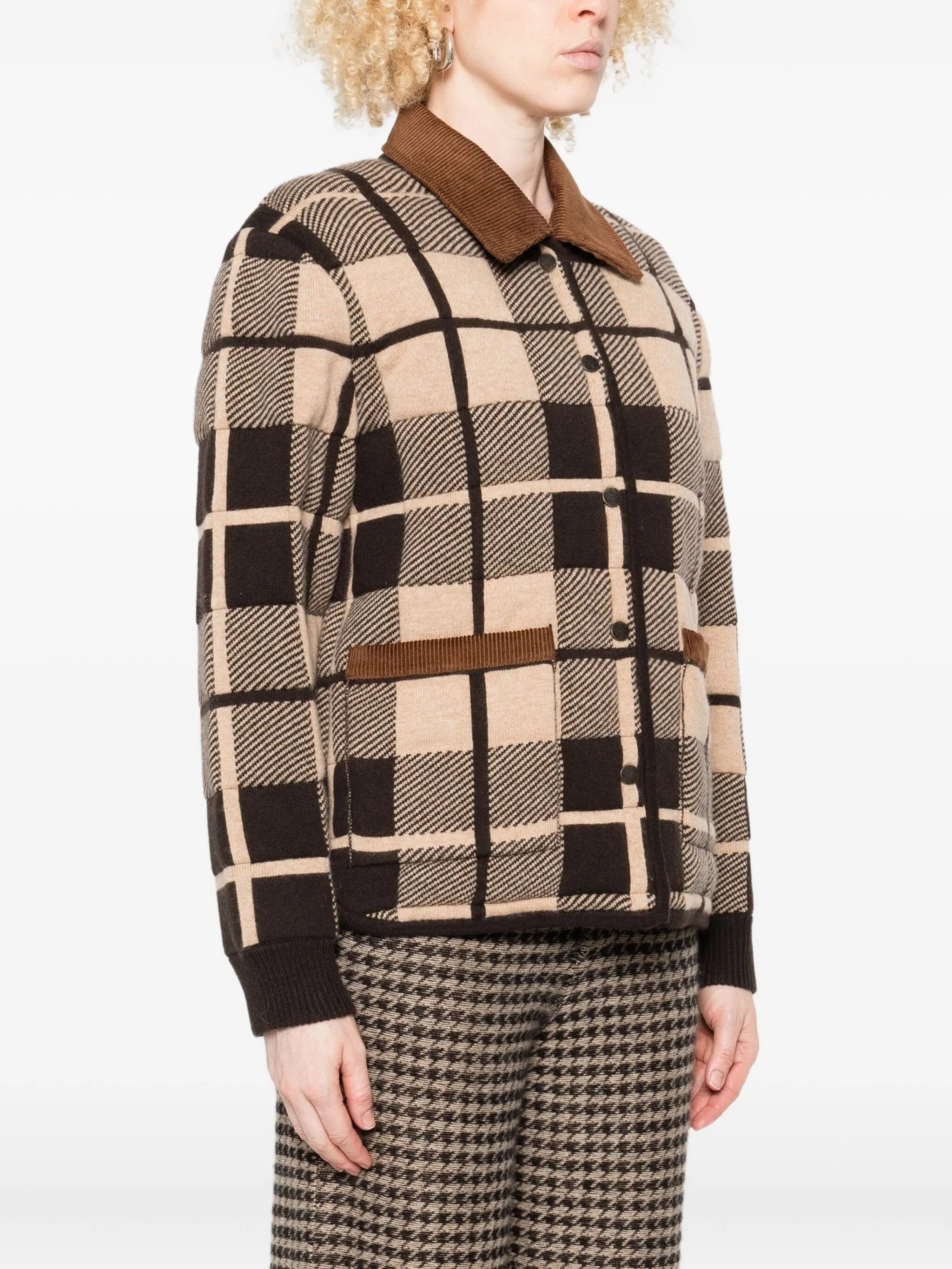 plaid quilted shirt jacket