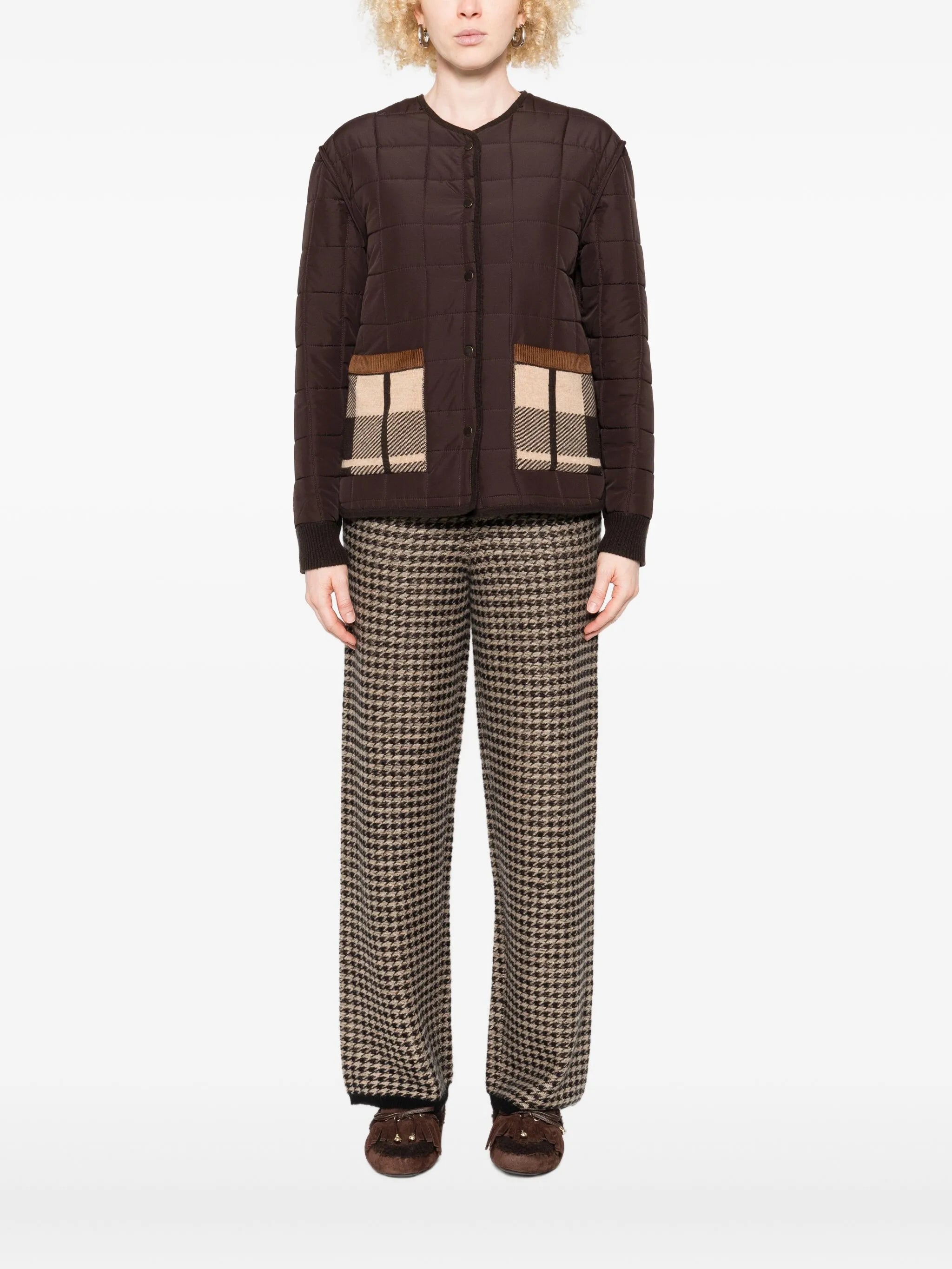 plaid quilted shirt jacket