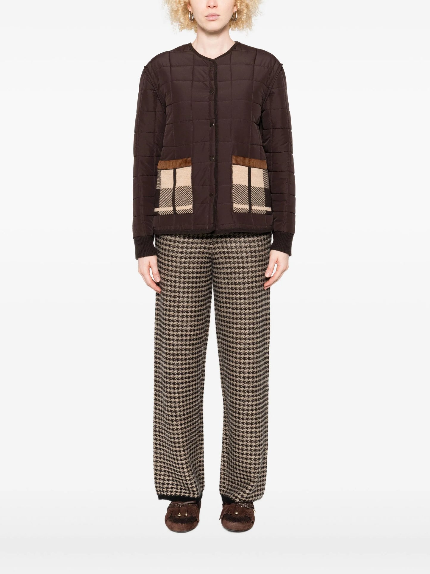 plaid quilted shirt jacket
