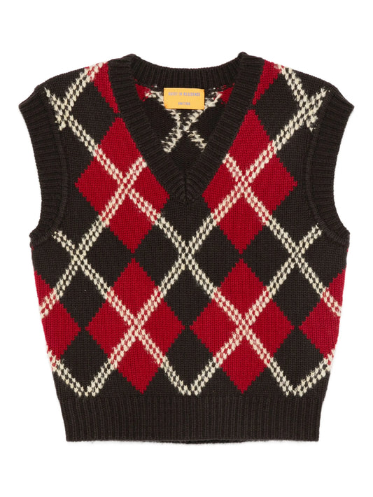 argyle sleeveless vest