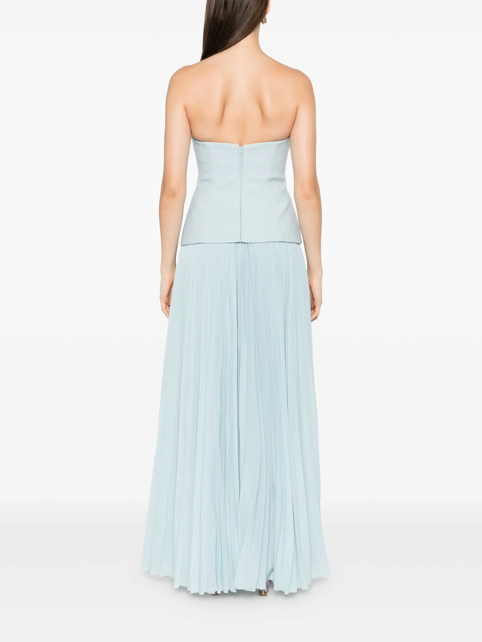 Britt strapless pleated dress