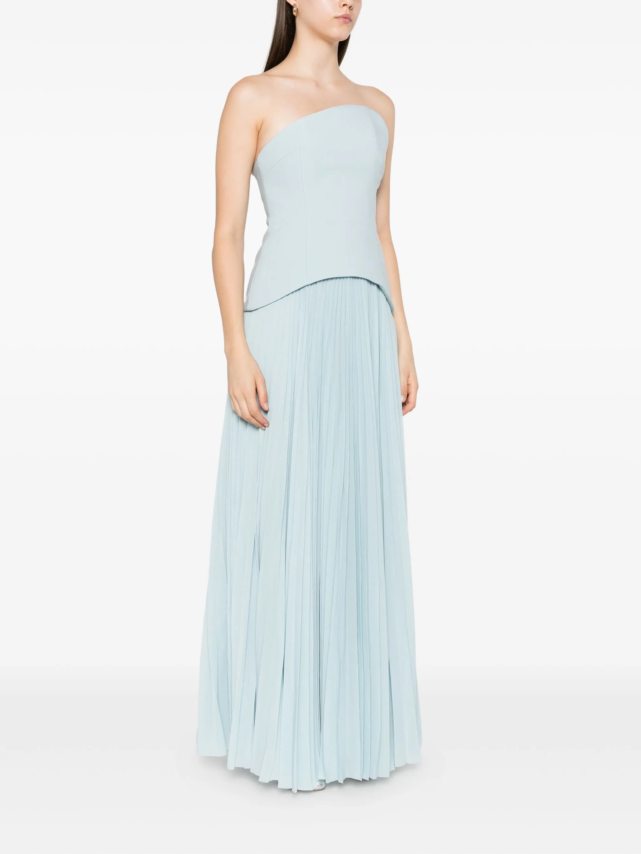 Britt strapless pleated dress