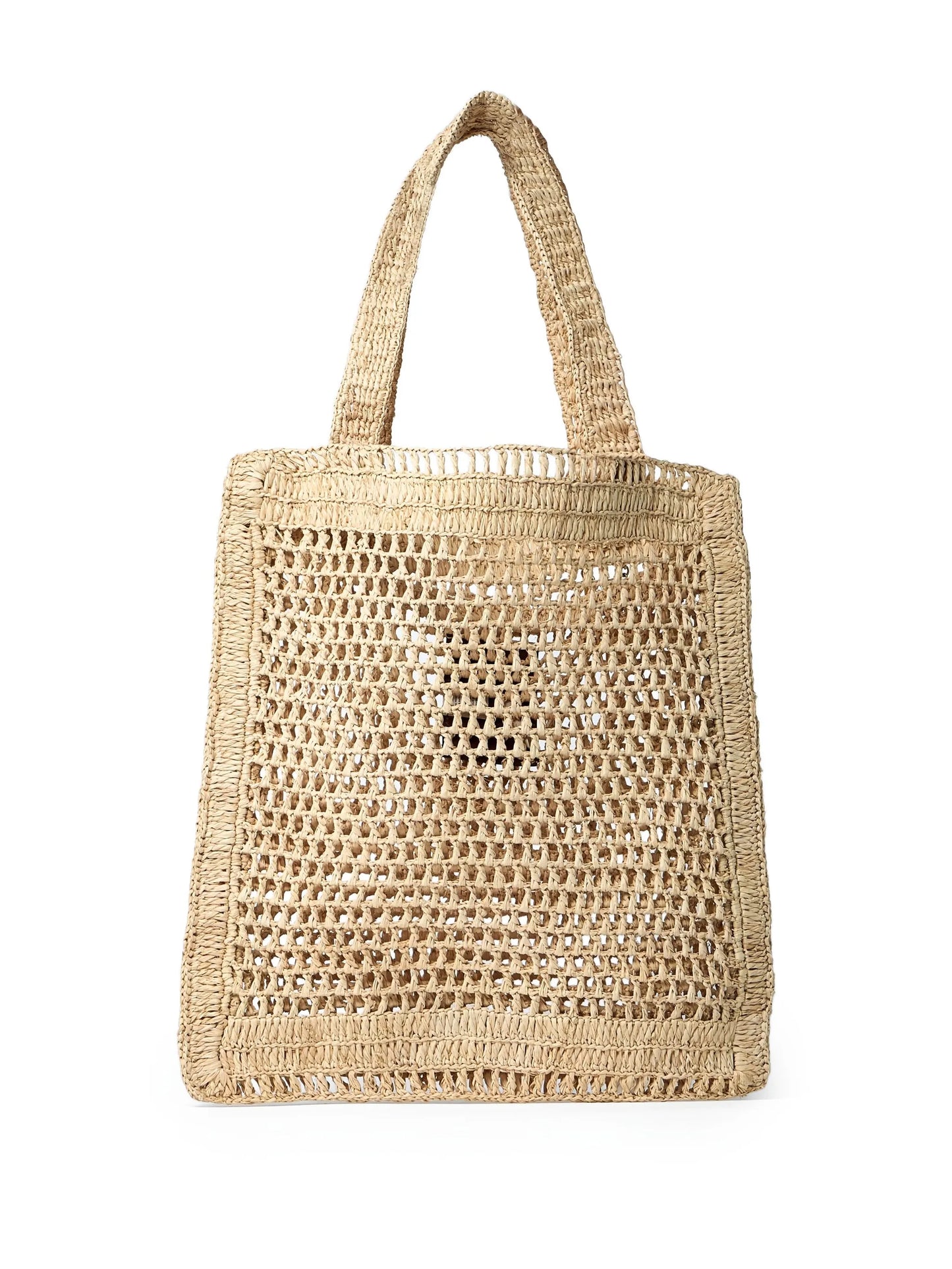 Summer Banana logo-detail raffia tote bag