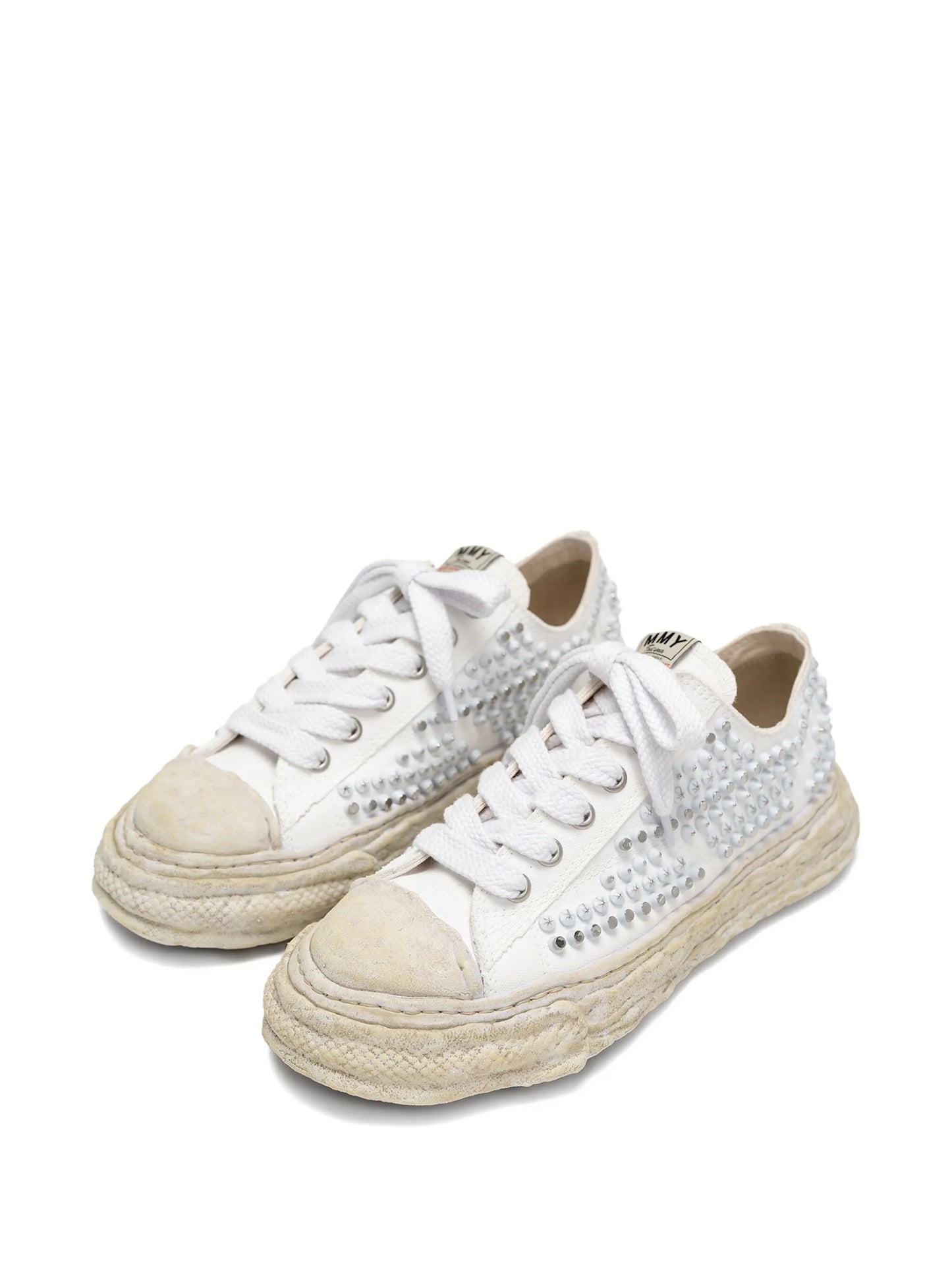 studded canvas low-top sneakers