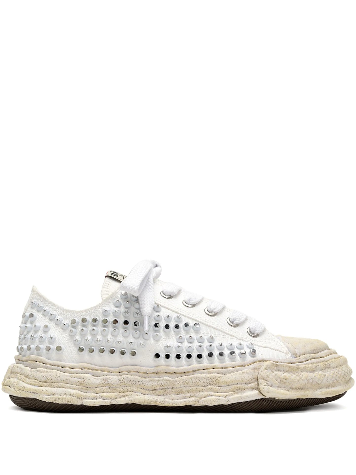 studded canvas low-top sneakers