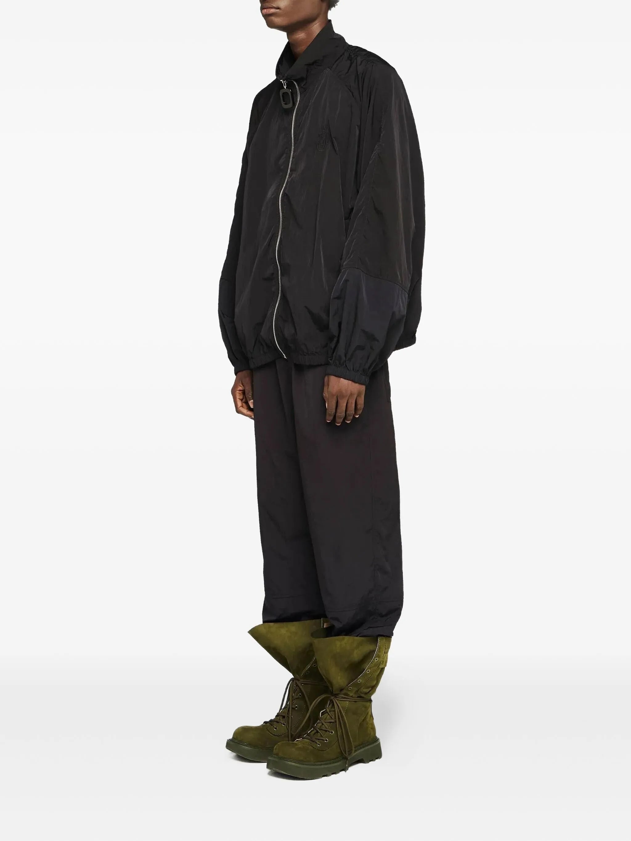 zip-fastening raglan-sleeve bomber jacket