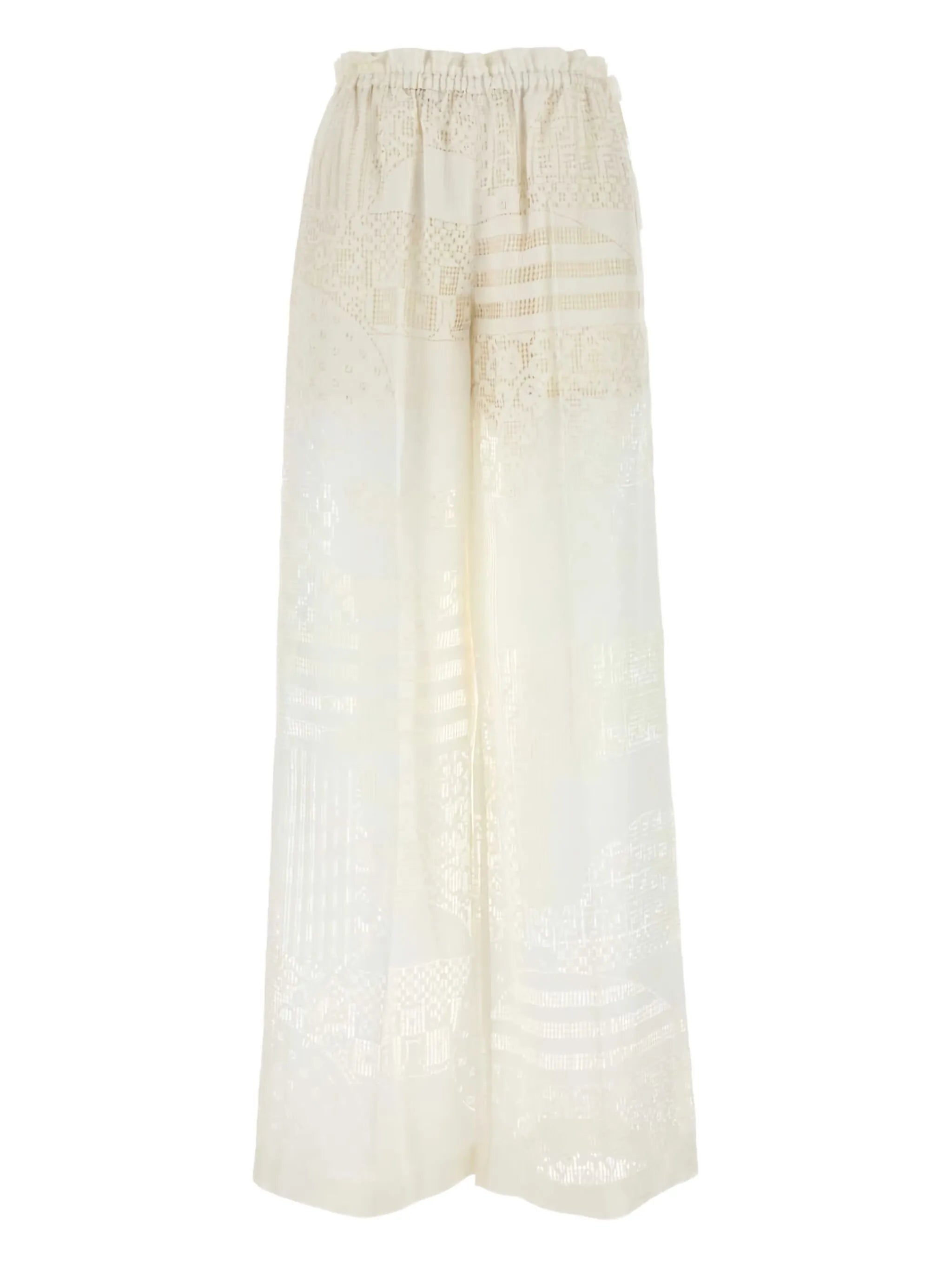 lace-panel trousers