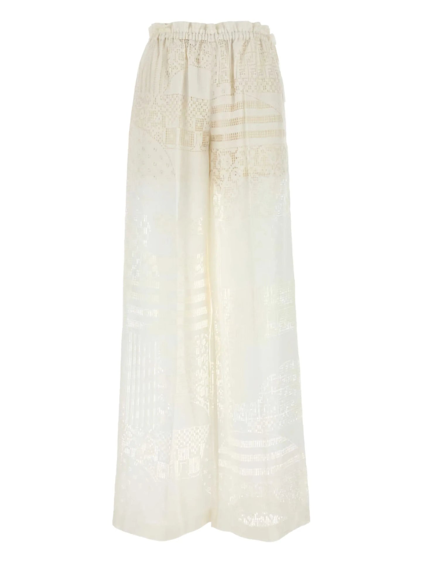 lace-panel trousers