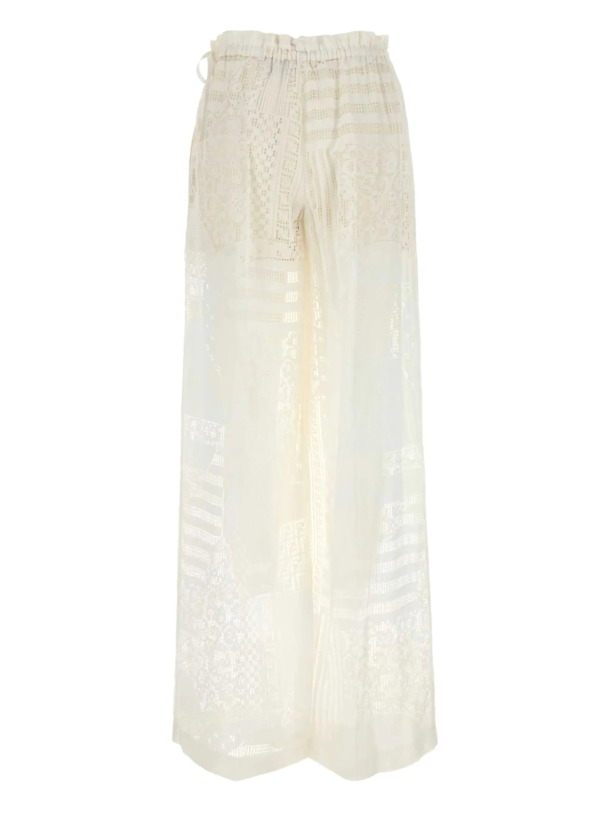 lace-panel trousers