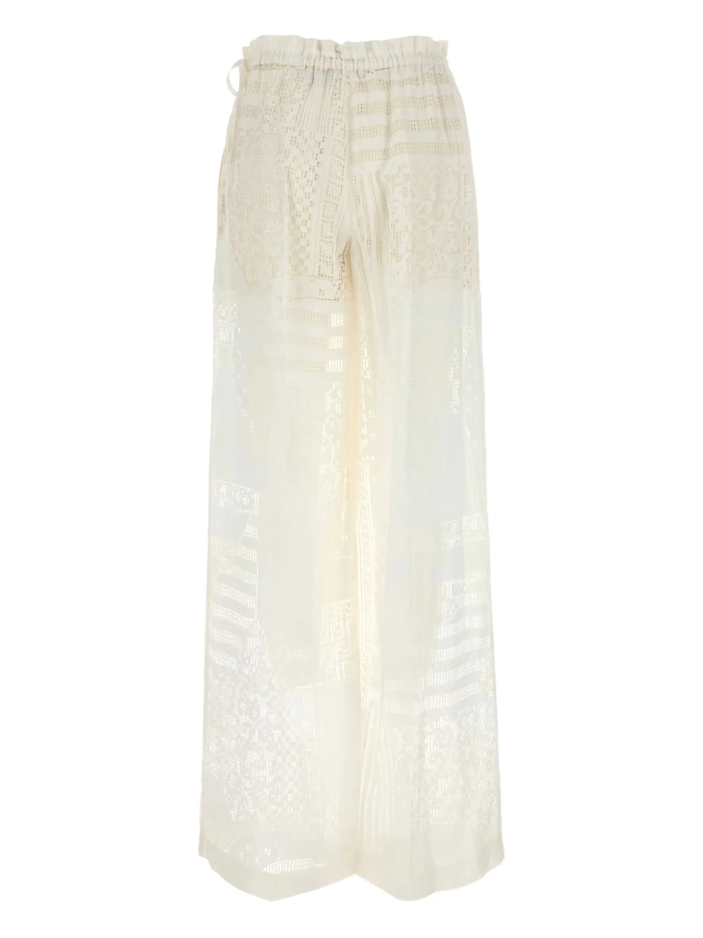 lace-panel trousers