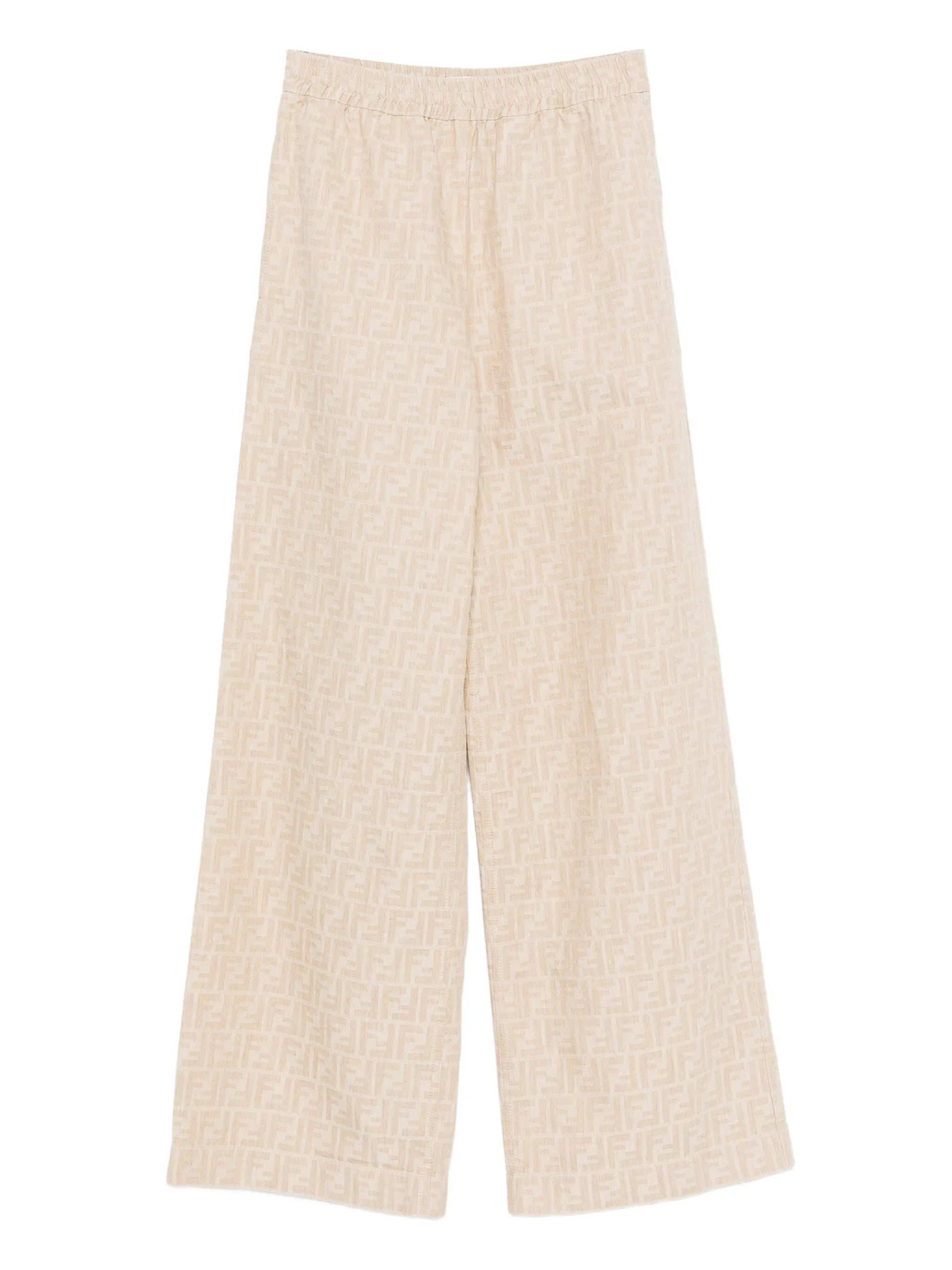 FF-jacquard elasticated-waist trousers
