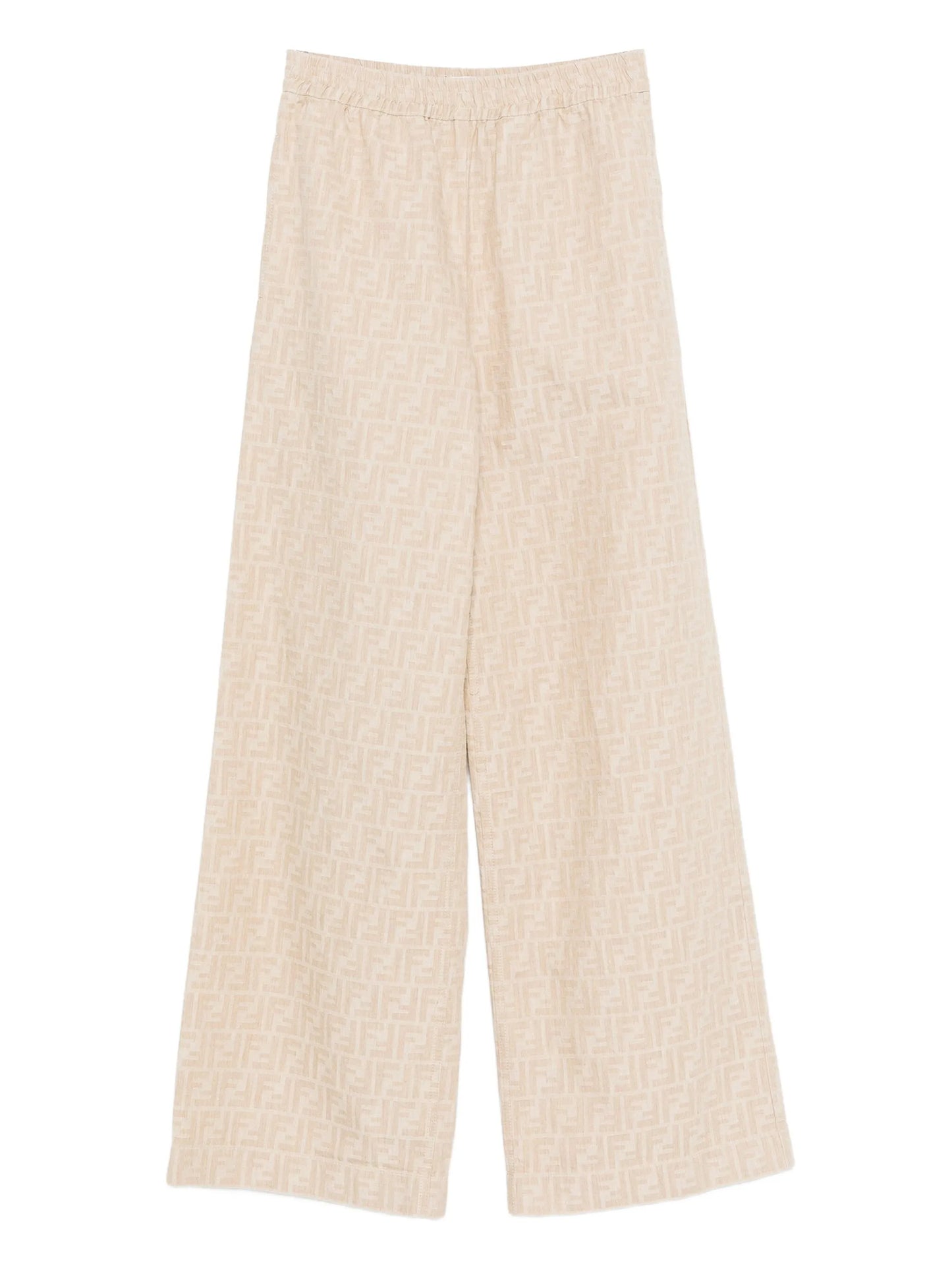 FF-jacquard elasticated-waist trousers