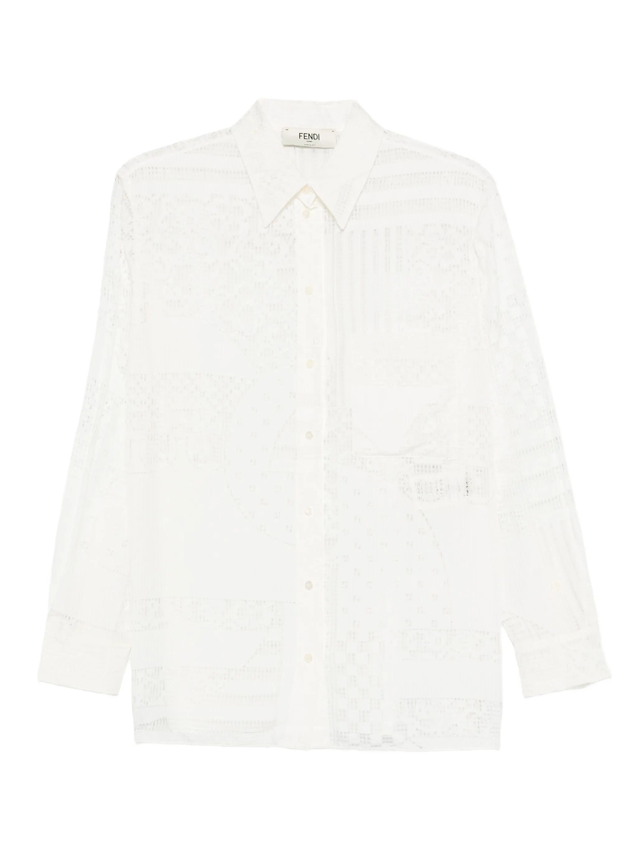lace-panel shirt