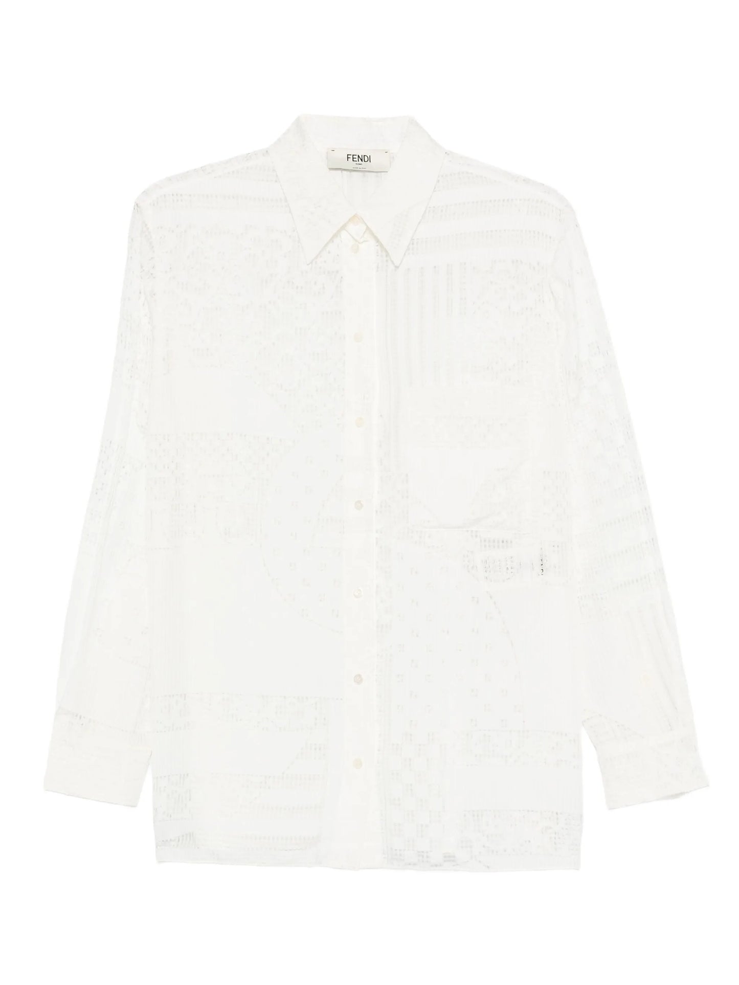 lace-panel shirt