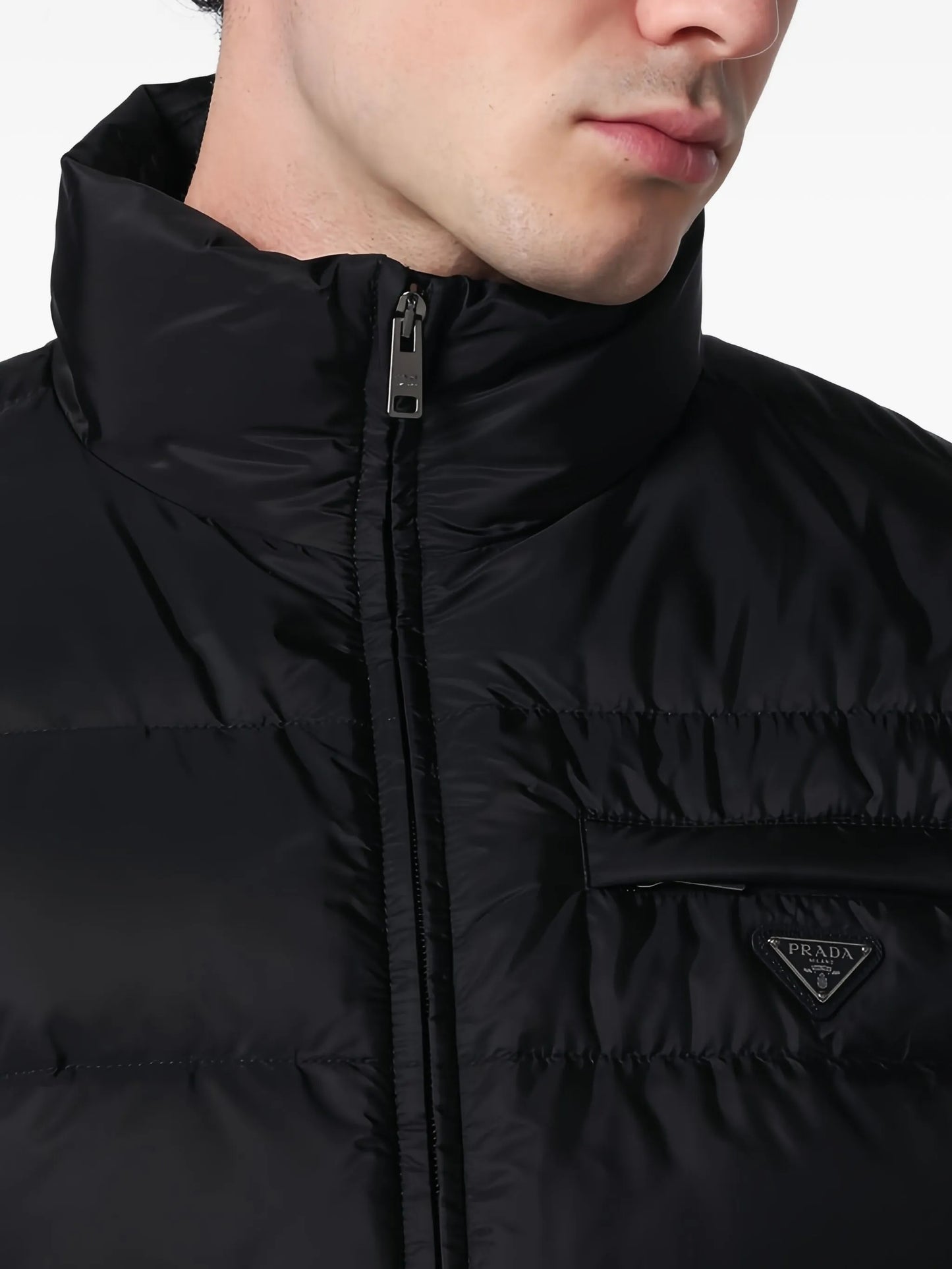 Triangle-logo padded jacket