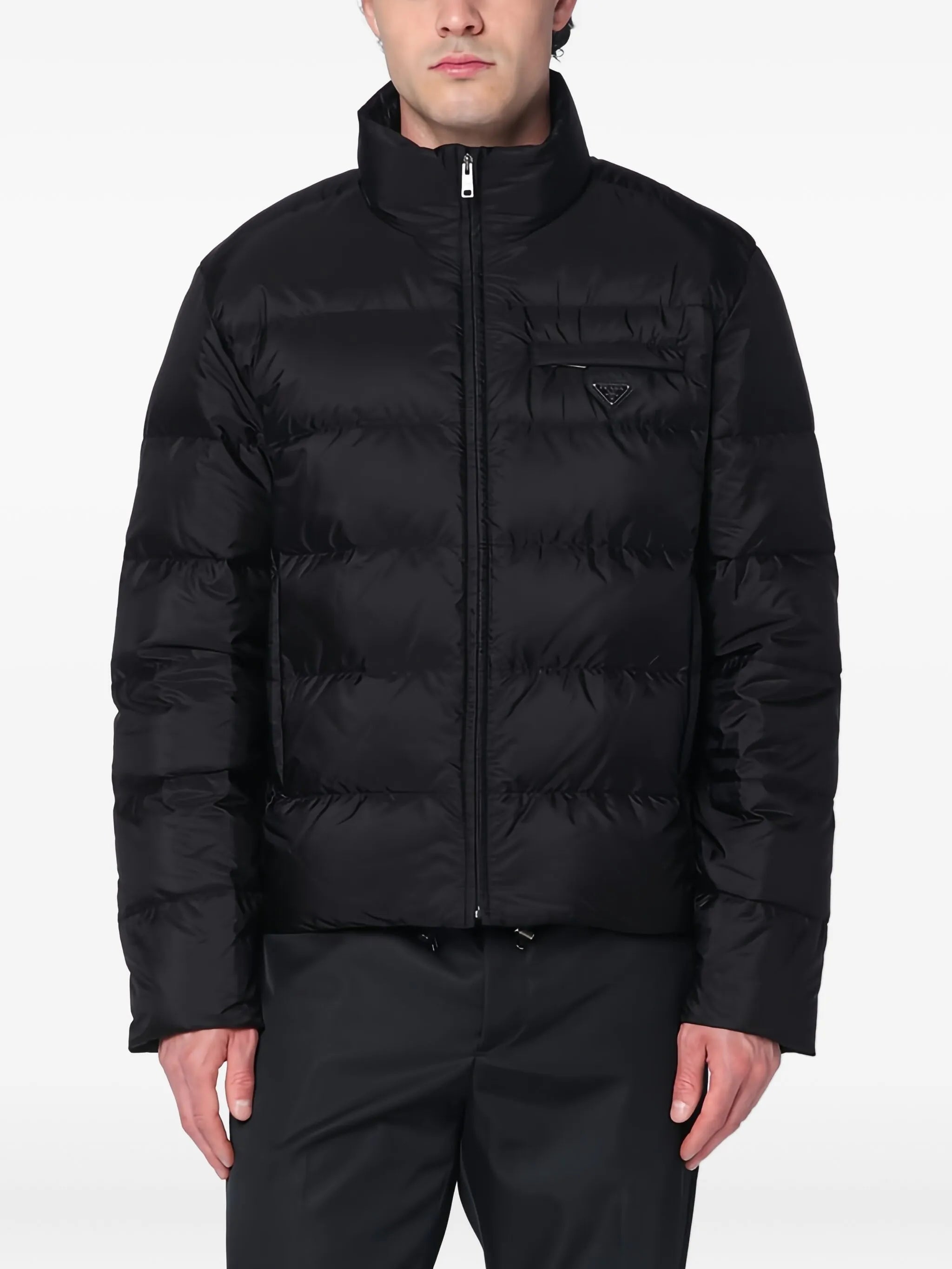 Triangle-logo padded jacket